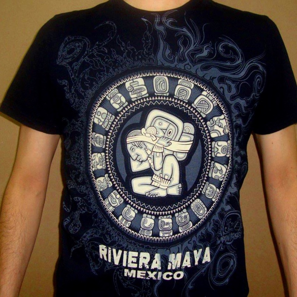 Dark Blue Cotton Tee Size M